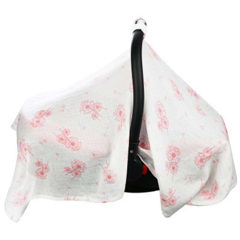 Baby Muslin Car Seat Sunshade Canopy Floral
