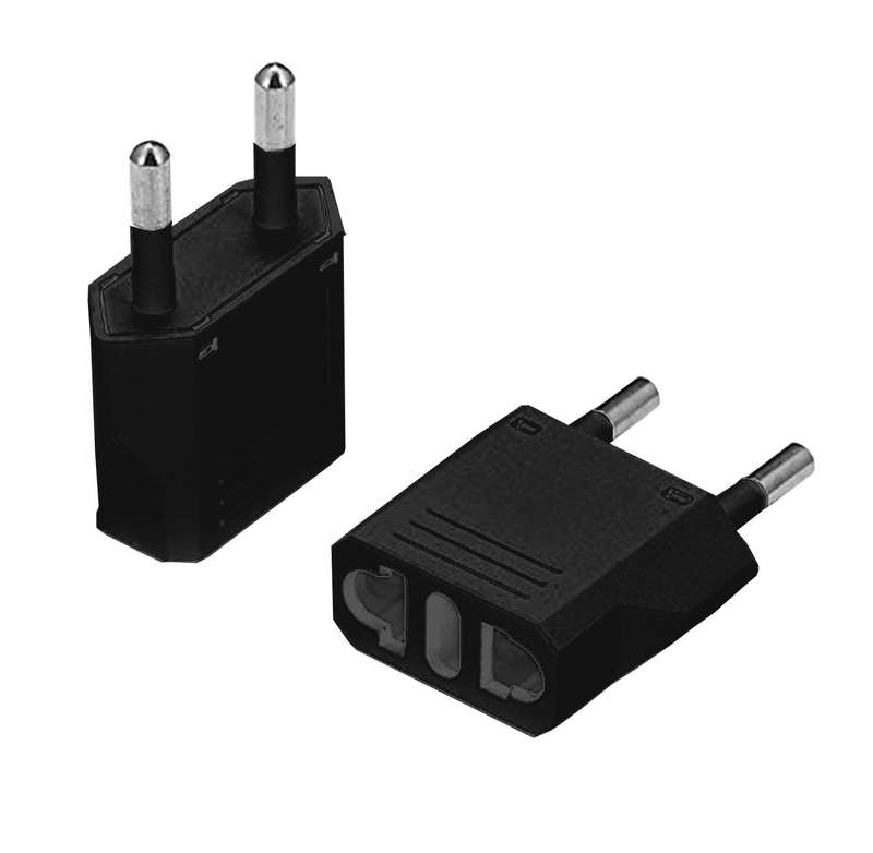 USA To European South African Power Plug Converter (2 Round-Pin Plug) - 6 pack