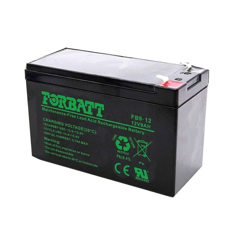 Forbatt 12v 9Ah AGM Lead Acid Battery (SLA) (Gates / Alarms / CCTV)