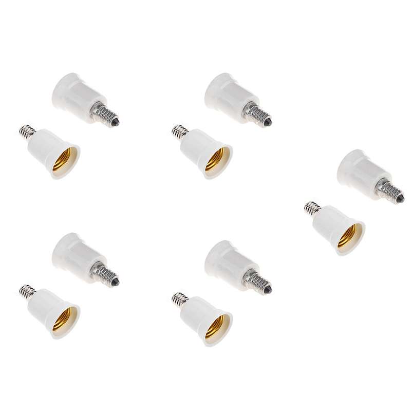 E14 Male to E27 Female Socket Holder Bulb Lamp Adapter - 5 Pack