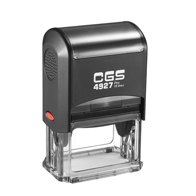 CGS Pro Rubber Stamp Black Self Inking 10 Lines 60X40mm