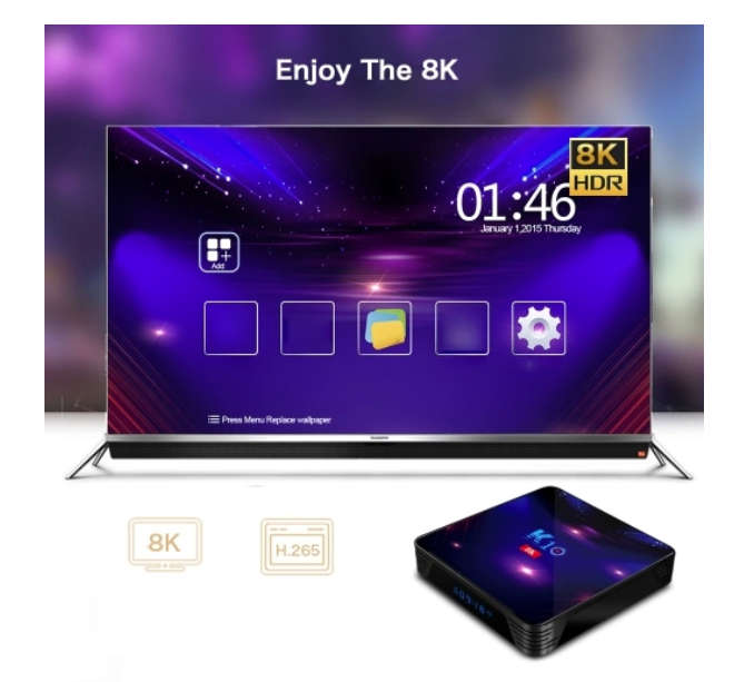 K10 Amlogic S905X3 4K 8K HDR Android 9.0 Smart TV Box  (4GB/ 32GB) 5G Wifi Support 4K Youtube OTA