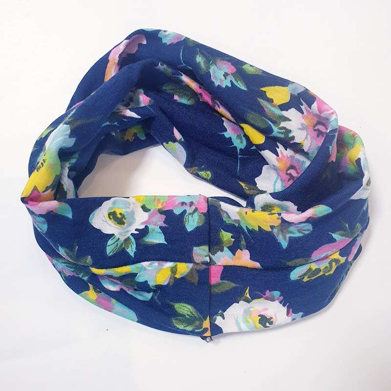 Ladies Headband Navy floral