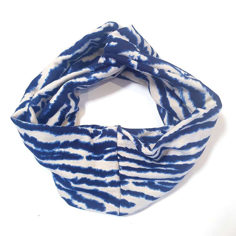 Ladies Headband Navy and cream