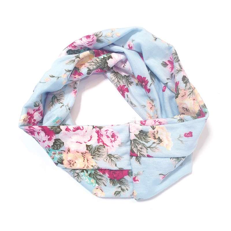 Ladies Headband Baby blue floral