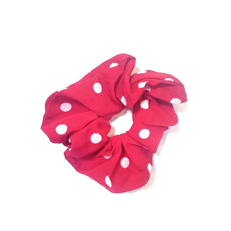 Hair Scrunchies Red Spotted