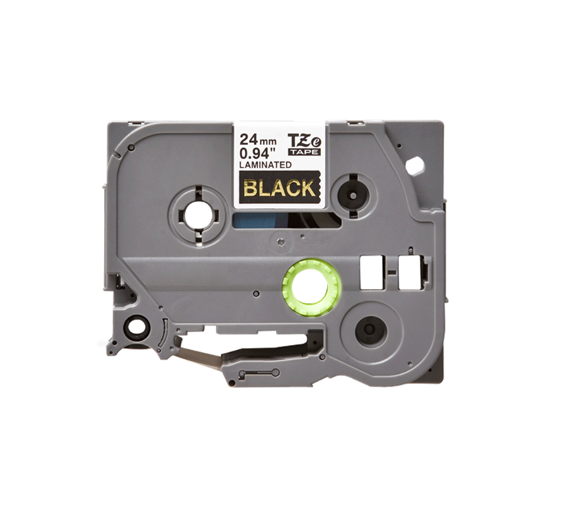 Compatible BROTHER TZE 354 Gold on Black Labelling Tape  24mm Gold on Black 8m