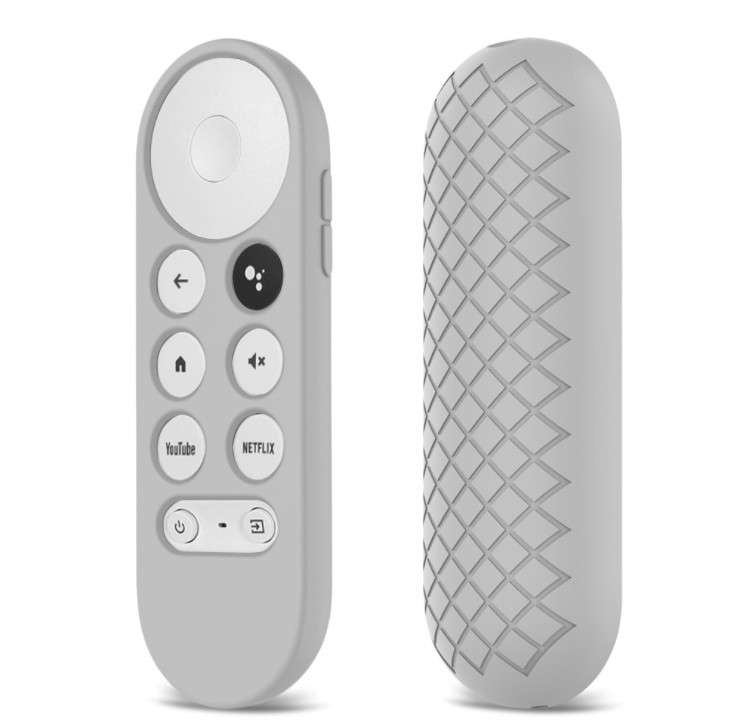 Silicon Remote Control Cover Case for Google Chromecast 2020 Light Grey