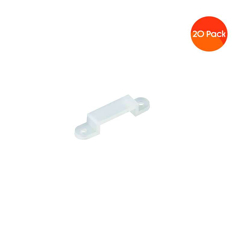 5050LED Strip Light Clips for 12mm Wide IP67/68 Waterproof Strip Lights - 20 Pack (flat type)