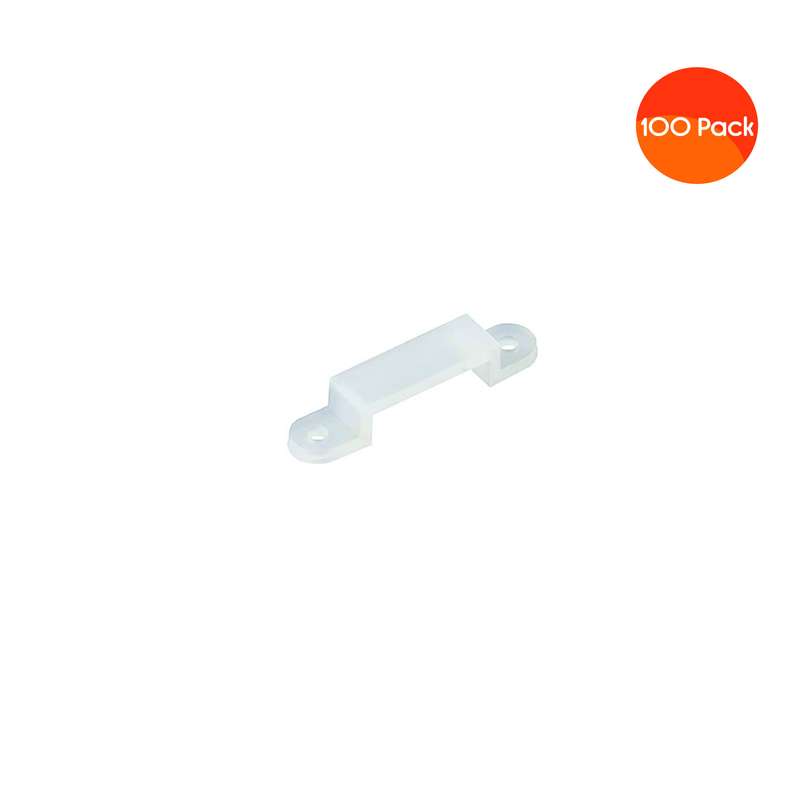 5050LED Strip Light Clips for 12mm Wide IP67/68 Waterproof Strip Lights - 100 Pack (flat type)