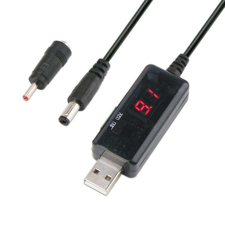 USB Boost Cable 5V Step Up to 9V 12V Adjustable Voltage Converter 1A Step-up Volt Transformer DC ...