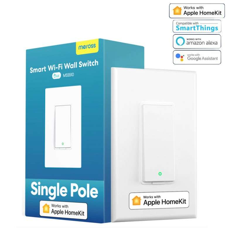 Meross Smart Wi-Fi 1 Way Light Switch - Alexa/Google/Apple HomeKit Compatible - (Requires Neutral...