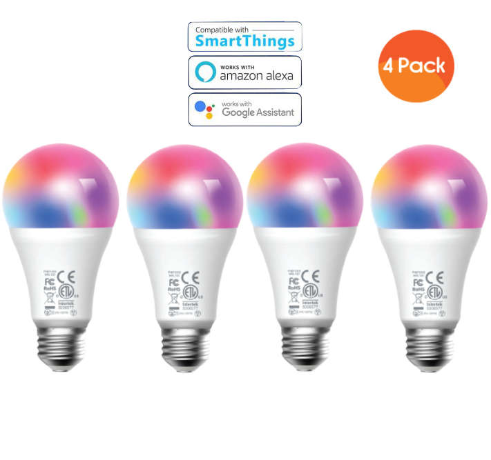 Meross Smart Wi-Fi LED 9W Bulb E27 (Screw in) - Alexa/Google compatible - 4 Pack