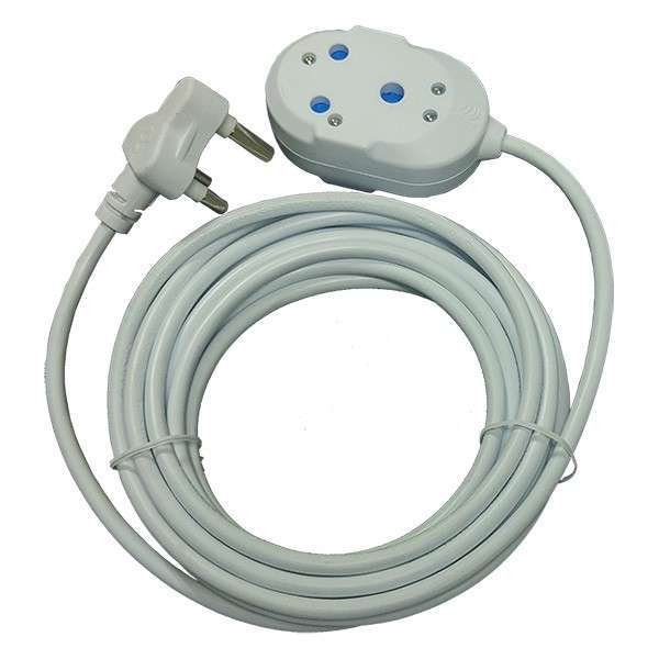 ELLIES 10m Extension Cord Lead 1mm Light Duty Back-to-Back (White - 10A)