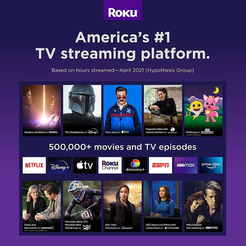 Roku Streaming Stick 4K+ 2021 Dolby Vision with Roku Voice Remote and TV Controls
