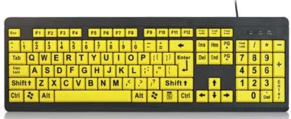 HDE Large Print Keyboard Wired with Large Letters