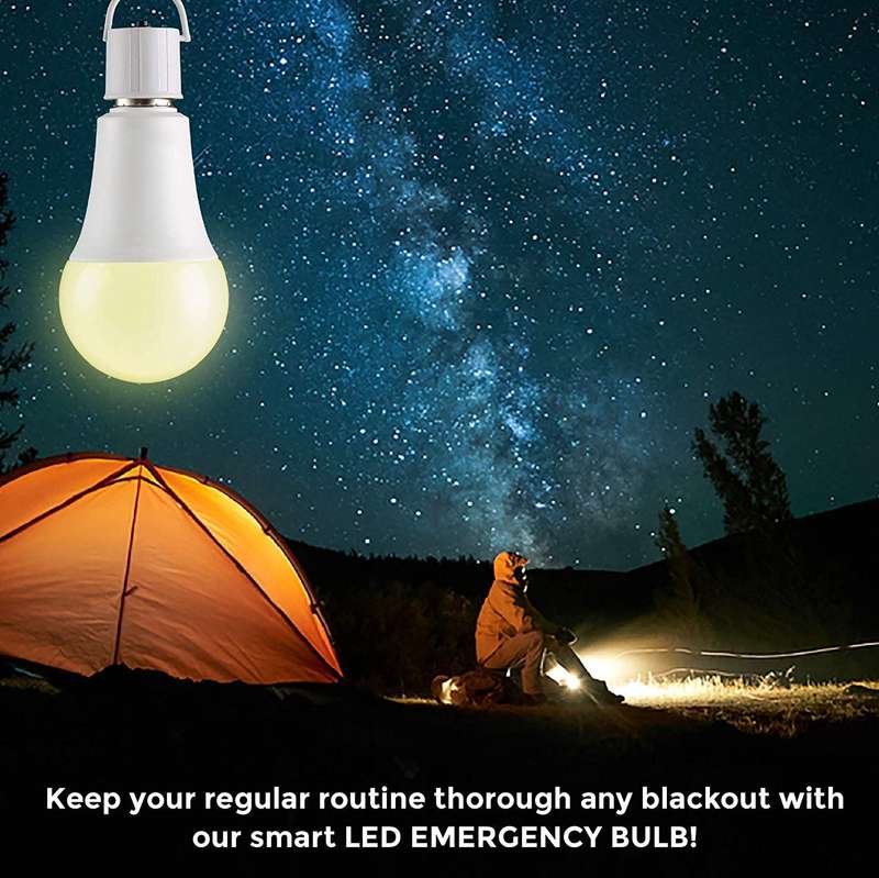 Emergency LED Warm White Light Bulb with Rechargeable Battery Back-up 9W - (Lasts up to 3-4 Hours) -