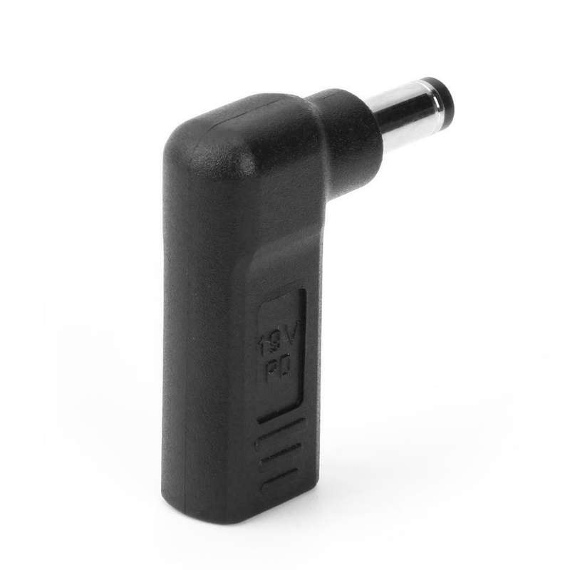 90 Degree Type-C Female to 5.5x2.1mm Male Plug Adapter