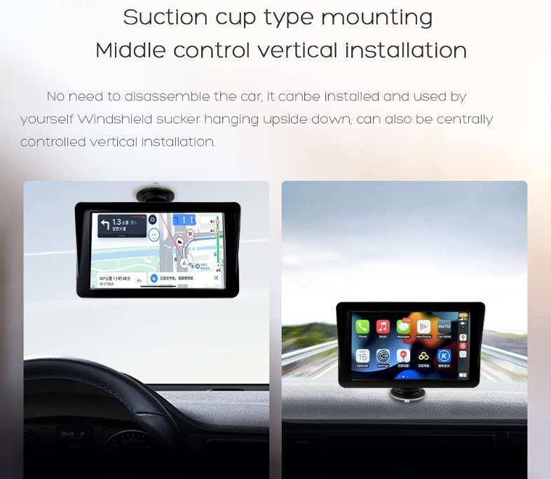 Wireless Apple CarPlay Android Auto Pad - supports iPhone and Android / Screen Mirror Reverse Camera