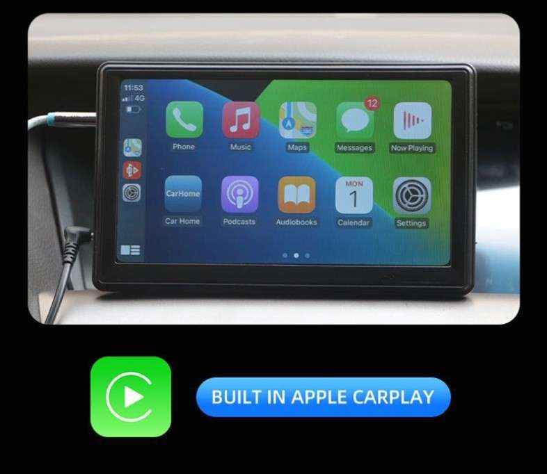 Wireless Apple CarPlay Android Auto Pad - supports iPhone and Android / Screen Mirror Reverse Camera
