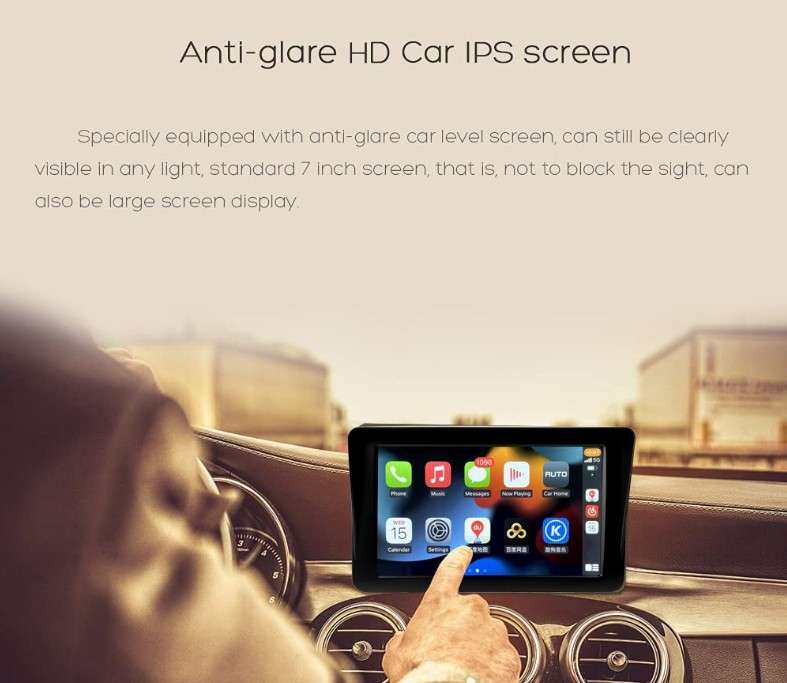 Wireless Apple CarPlay Android Auto Pad - supports iPhone and Android / Screen Mirror Reverse Camera