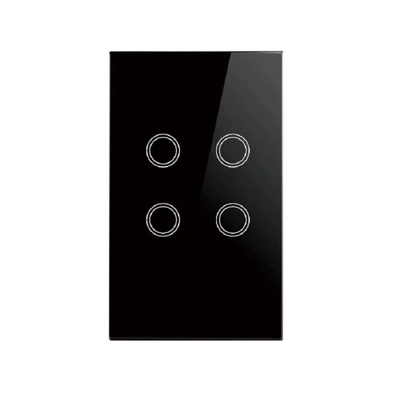 EWELINK Wifi Smart Light Switch - Black / No Neutral Required 4 Gang