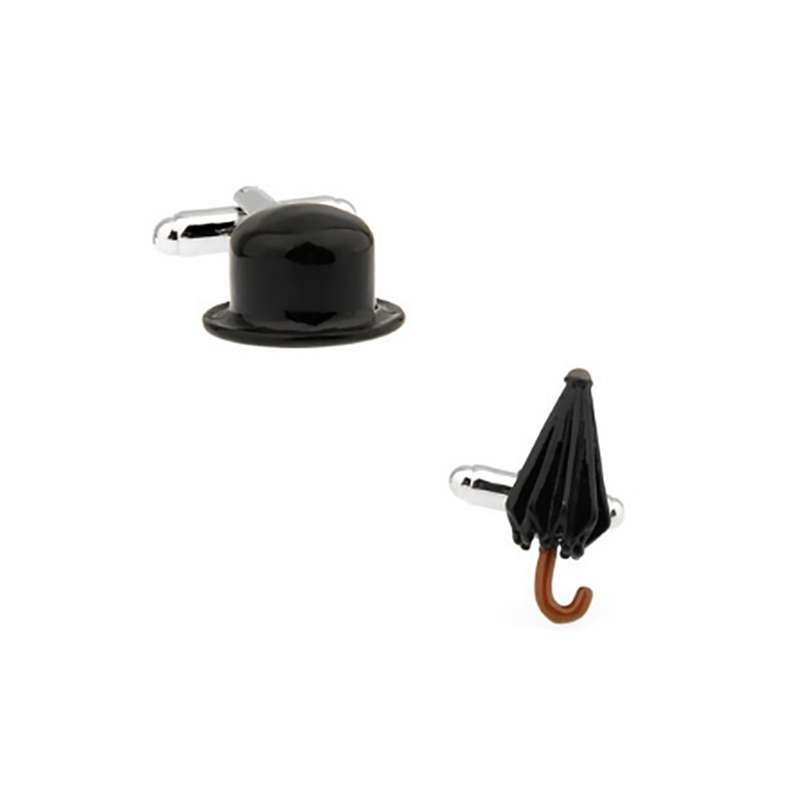 Hat and Umbrella Cufflinks - 1 Pair