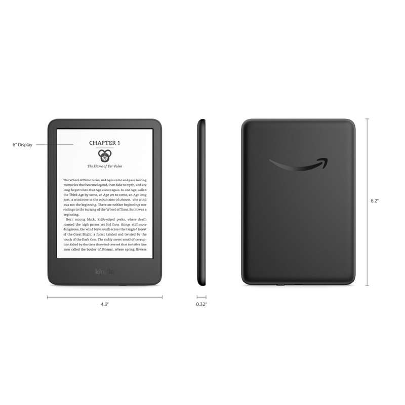 Amazon Kindle (2022)  now with a 6" / 300 PPI High-Resolution Display / 16GB Black With Lock Screen