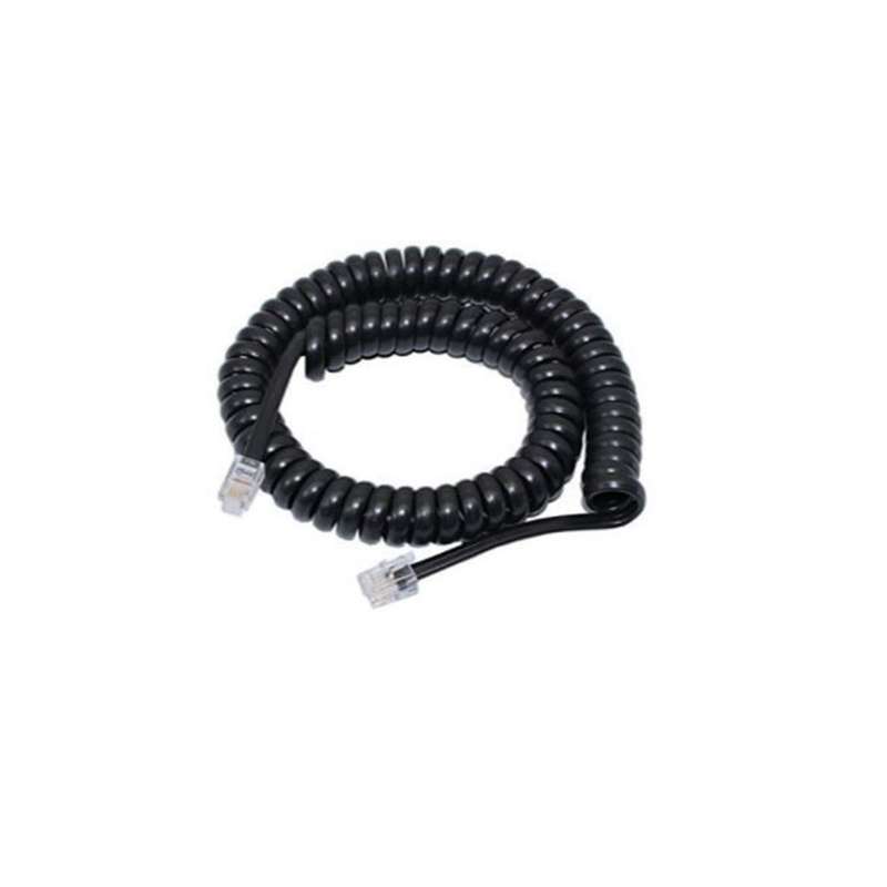RJ9 Curly Telephone Cable Black