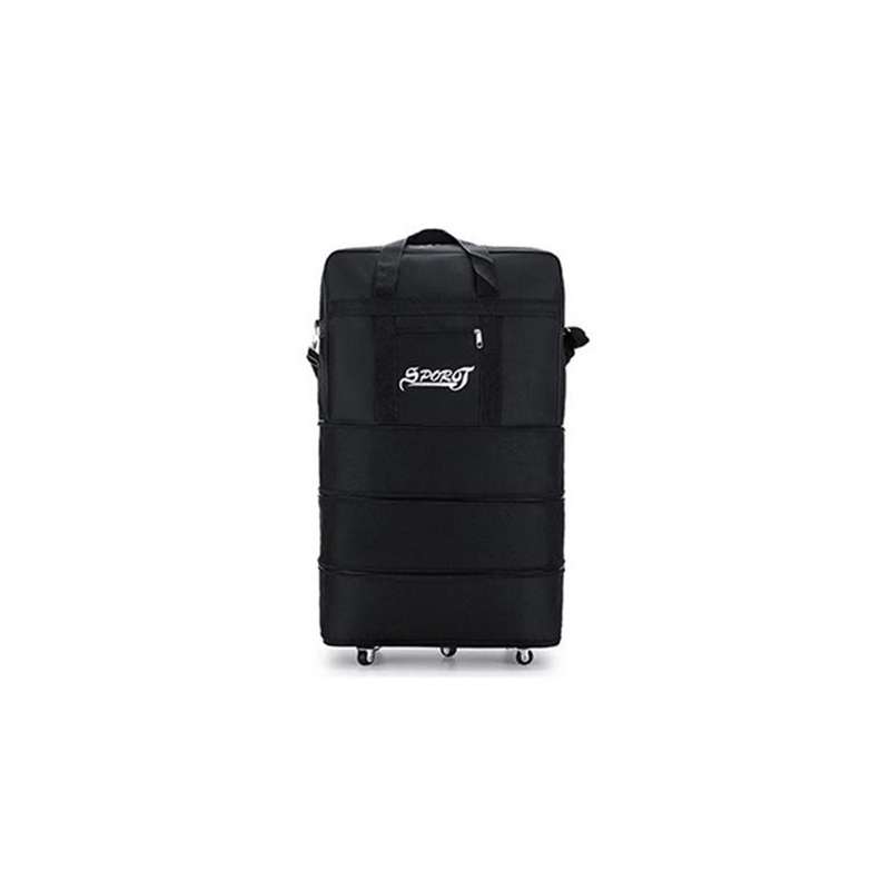 Expandable Travel Oxford Duffel Bag with Wheels - Small / Medium / Large / Black L