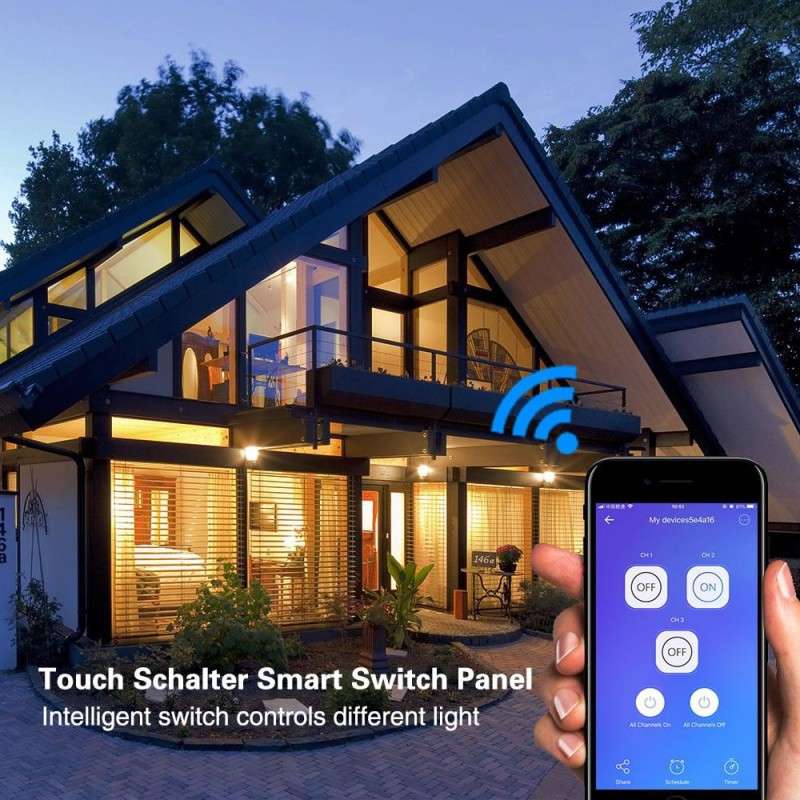EACHEN Wifi Smart Light Switch (NO NEUTRAL REQUIRED) 2 Gang