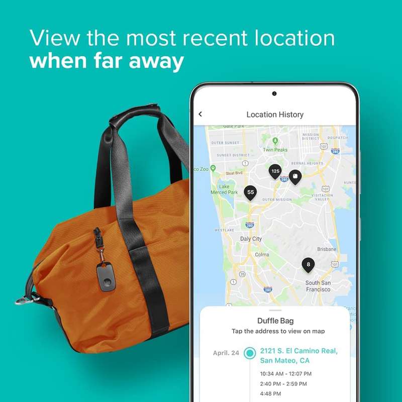 Tile Pro (2022) - Black / Up to 120m Range / Water-Resistant / Phone Finder / iOS and Android Compat