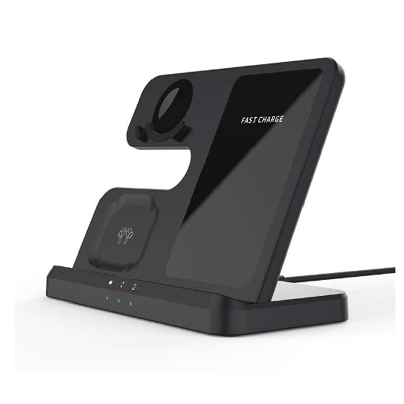 3 in 1 Wireless Charger for Samsung - Black and White Black