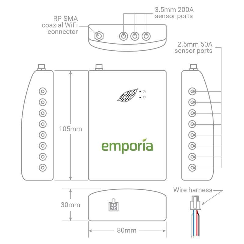 Emporia Vue Gen 2 Energy Monitor - with 16x 50A Emporia Current Monitoring Sensors