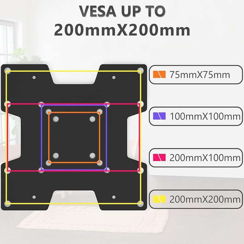 VESA Mount Adapter Plate Bracket - 200x200 Universal Mount / Convert 75x75- 100x100 to 200x100- 200x