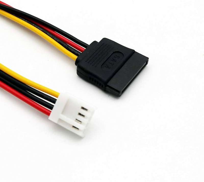 SATA 15 Pin Female to Floppy 4 Pin Female Power Cable