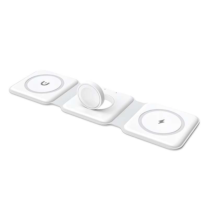 3 in 1 Magnetic Wireless Charger - for Apple iPhone / Apple Watch / AirPods White