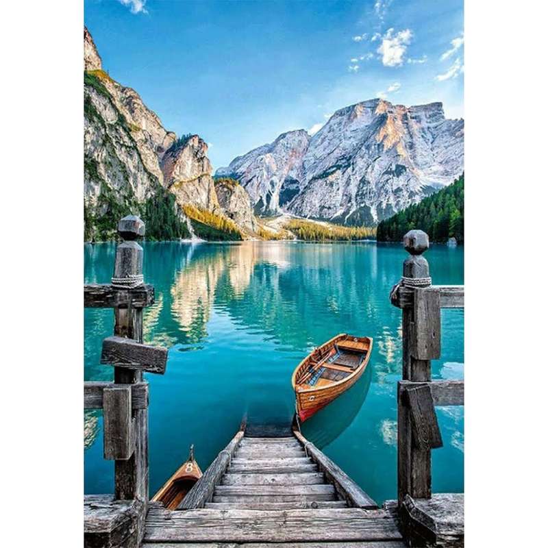 Diamond Art Boat on Water - 30 x 40 cm Canvas