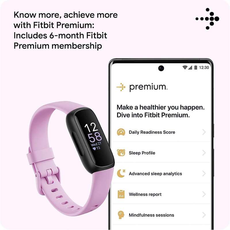 Fitbit Inspire 3 - Battery Life up to 10 days / Optical Heart rate Monitor / Vibration Motor Black