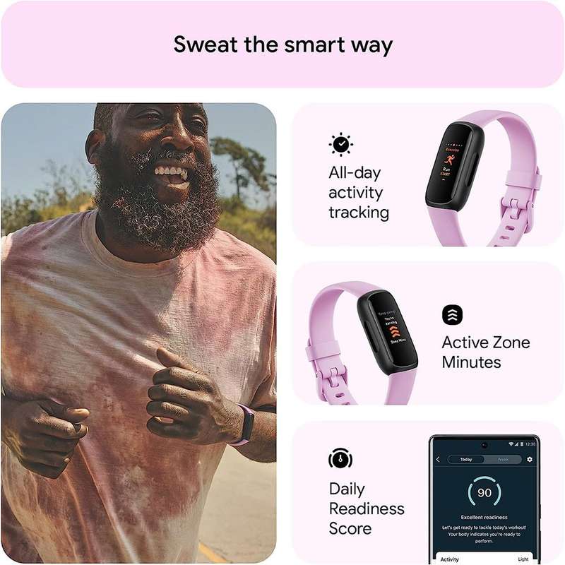 Fitbit Inspire 3 - Battery Life up to 10 days / Optical Heart rate Monitor / Vibration Motor Black