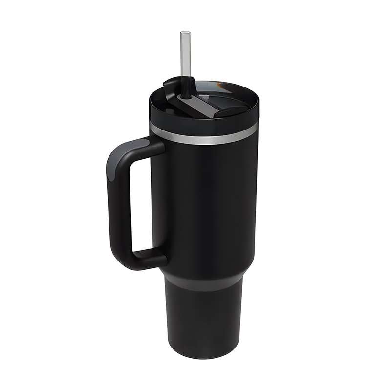 Stainless Steel Tumbler - for Coffee- Smoothies & More / 1200ml (Vacuum Insulated- Lid & Straw) B...
