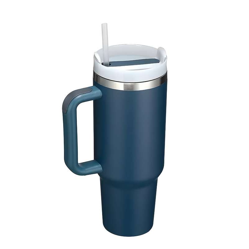 Stainless Steel Tumbler - for Coffee- Smoothies & More / 1200ml (Vacuum Insulated- Lid & Straw) N...