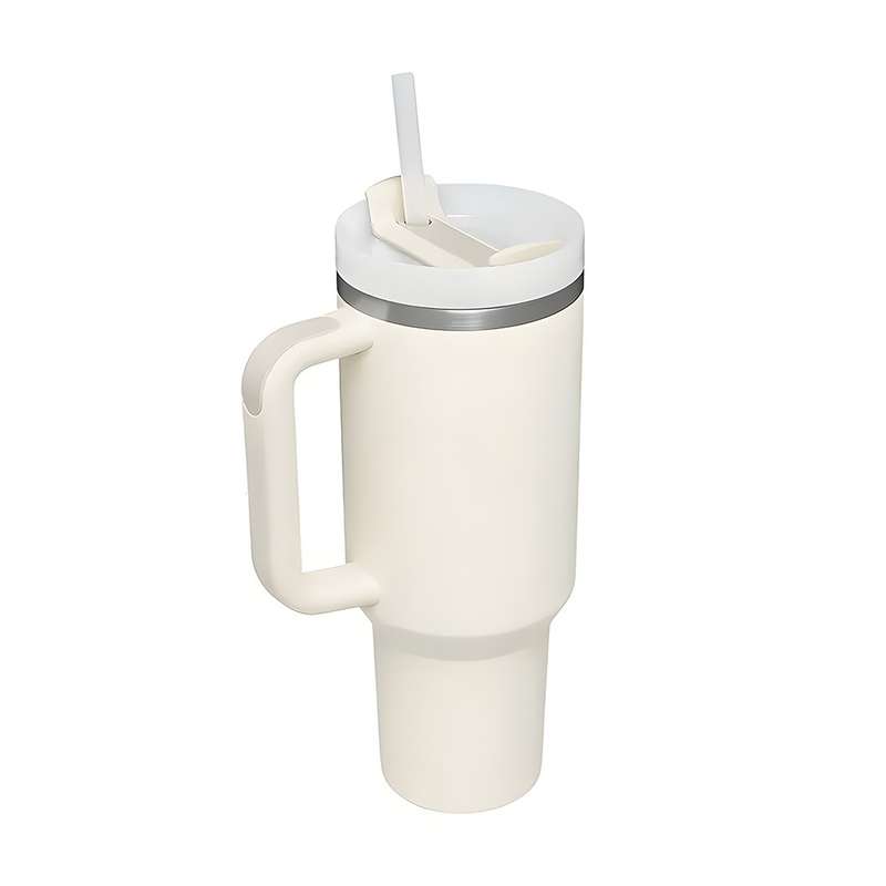Stainless Steel Tumbler - for Coffee- Smoothies & More / 1200ml (Vacuum Insulated- Lid & Straw) C...