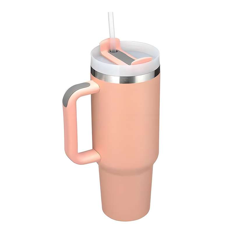 Stainless Steel Tumbler - for Coffee- Smoothies & More / 1200ml (Vacuum Insulated- Lid & Straw) P...