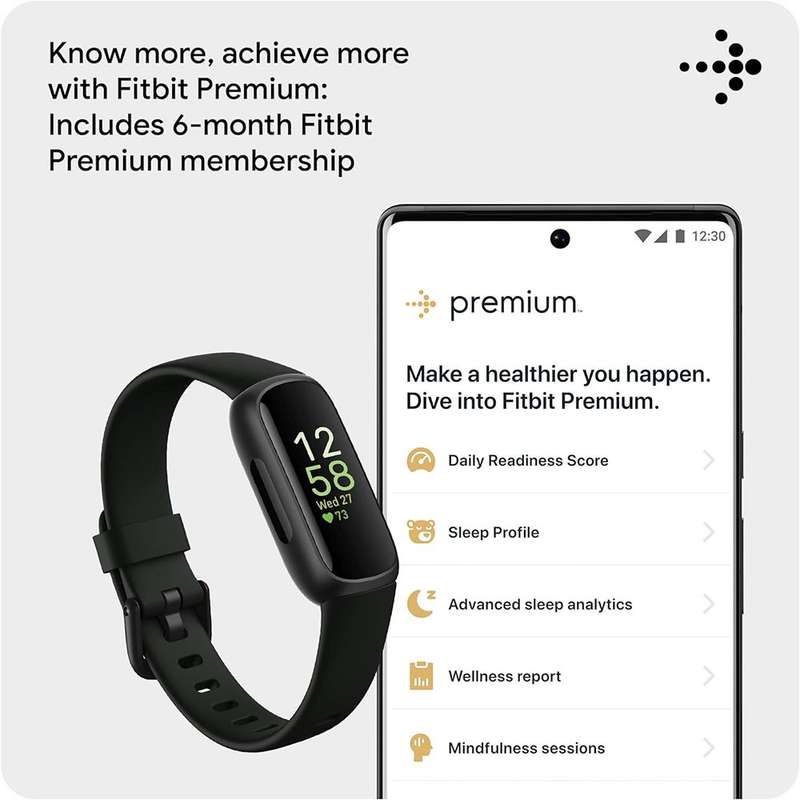 Fitbit Inspire 3 - Battery Life up to 10 days / Optical Heart rate Monitor / Vibration Motor - Used