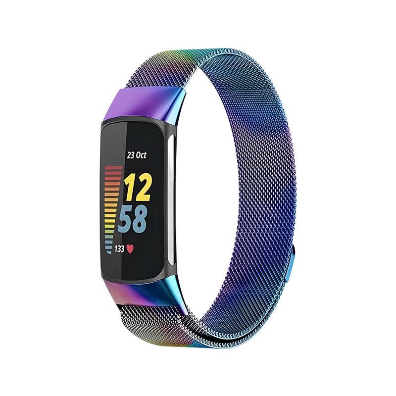 Metal Mesh Bands for Fitbit Charge 5/6 - Sleek & Breathable / Magnetic Clasp (Multiple Colors) Pu...