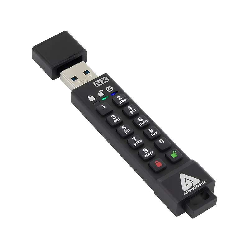 Apricorn Aegis Secure Key 3 NX Flash Drive (64GB) - USB 3.0 / FIPS Validated / Black