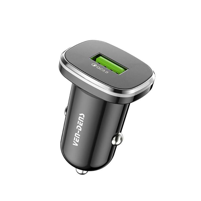 VEN-DENS USB Car Charger - Black / 18W