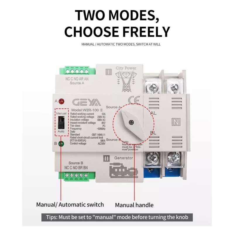 Automatic Changeover Switch - 4P (3 PHASE) - 220V / 100A / 50Hz - Used - Fair Condition/ Scratched