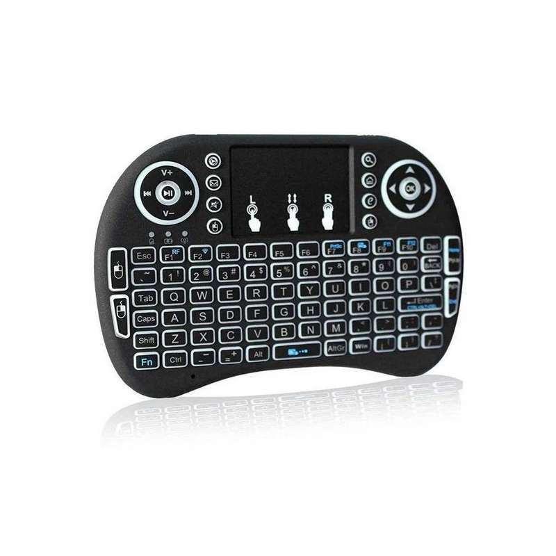 i8 Mini Wireless Keyboard with Touchpad - Backlit (Black) *Non-Rechargeable*